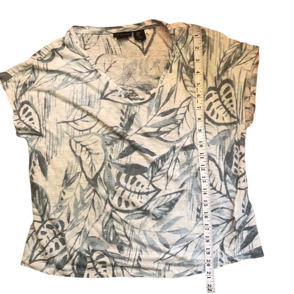 Palm Tree Pattern Tahari Palm Tree Print White An… - image 8